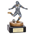 Antique Silver Classic Female Footballer Flexx 10cm