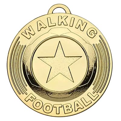 Gold Walking Football Medal  50mm