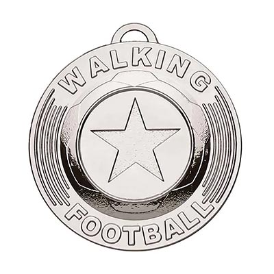 Silver Walking Football Medal  50mm