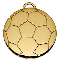 Gold Football Medal 40mm