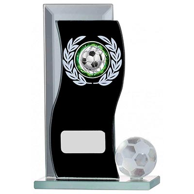 125mm Black Mirror Glass Football Award