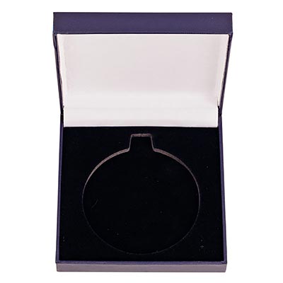 Leatherette 50mm Medal Box Blue 85x85mm