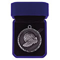 Power Boot Football Medal Box Antique Silver 50mm