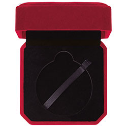 Velour 60mm Medal Box Burgundy 90x90mm