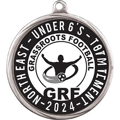 Custom Silver Football Medal 55mm