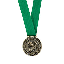 Olympia Medal Ribbon Stitched Green 400 x 25mm