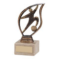 Flame Football Bronze & Gold Trophy 135mm