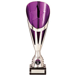 Rising Stars Deluxe Plastic Lazer Cup Silver & Purple 325mm