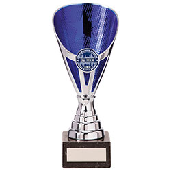 Rising Stars Premium Plastic Trophy Silver & Blue 185mm