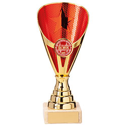 Rising Stars Premium Plastic Trophy Gold & Red 170mm