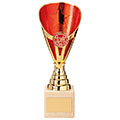 Rising Stars Premium Plastic Trophy Gold & Red 200mm