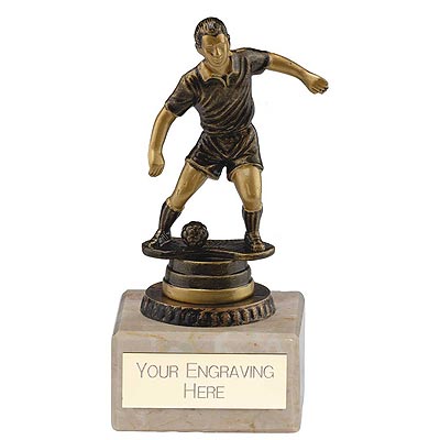 Cyclone Male Footballer Bronze & Gold 130mm