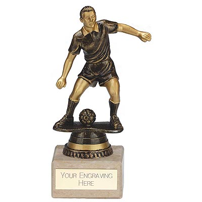 Cyclone Male Footballer Bronze & Gold 160mm