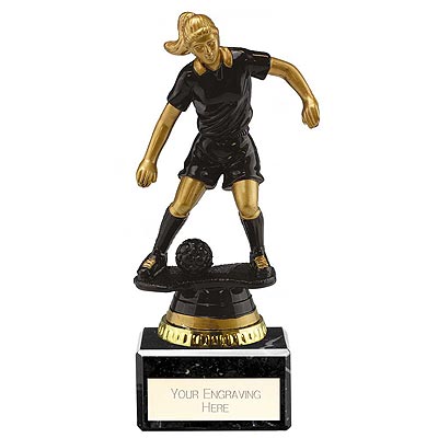 Cyclone Female Footballer Black & Gold 160mm