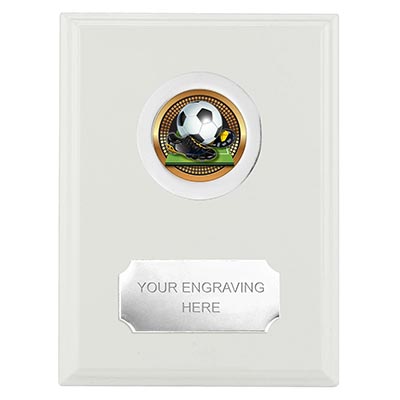 White Football Plaque 10cm