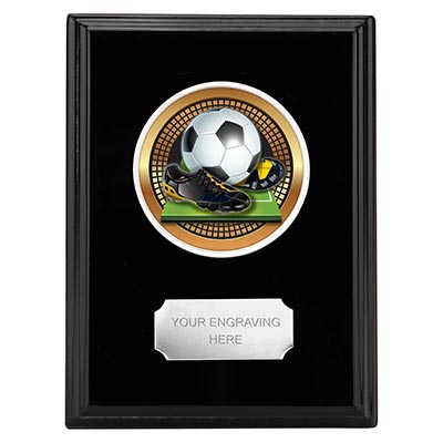 Black Football Plaque 15cm