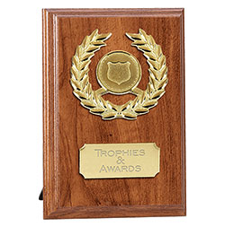 Light Walnut Gold Wessex6 Walnut Plaque 15cm