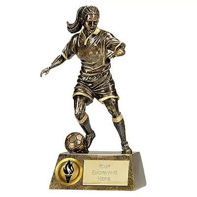 Antique Gold Pinnacle Football Female 15cm