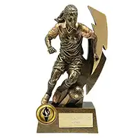 Antique Gold Gold Flash Female Footballer 17cm