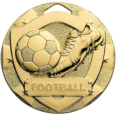 Boot and Ball Football Medal Gold 50mm