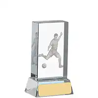 3D Footballer Glass Award 10cm