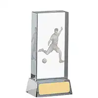 3D Footballer Glass Award 12cm