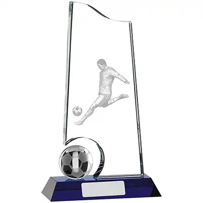 Glass 3D Footballer Award 23cm