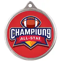 Custom Silver Football Medal 70mm