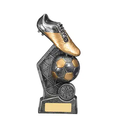 Hex Boot and Ball Award Silver 15cm