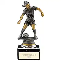 Cyclone Female Footballer Silver & Gold 160mm