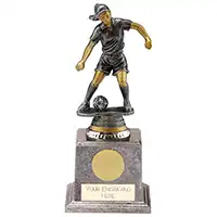 Cyclone Female Footballer Silver & Gold 200mm