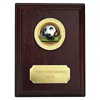 Wood Football Plaque 10cm